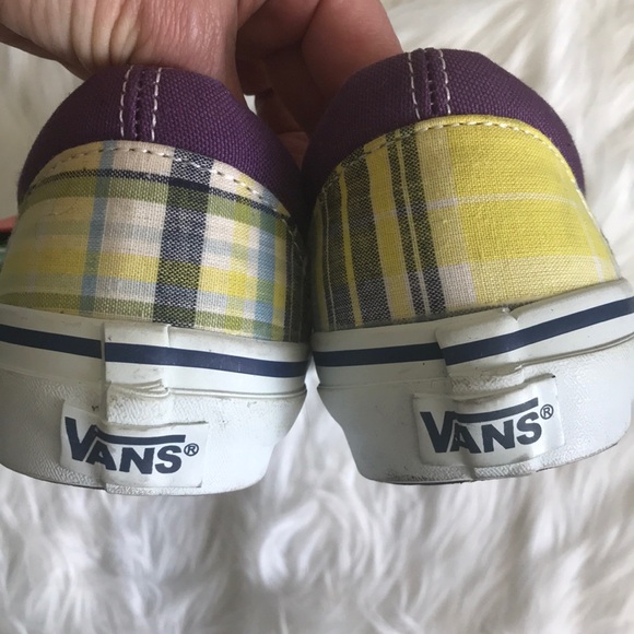 Vans Slip on Shoes Sneakers US 7 Yellow Plaid Ltd Edition Korea Brand New Unique - Picture 4 of 8